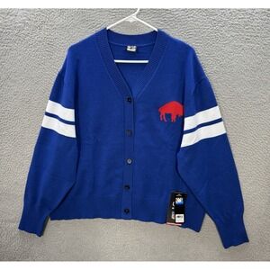 Buffalo Bills Sweater Womens XL Blue Cardigan Embroidered NFL Football NEW